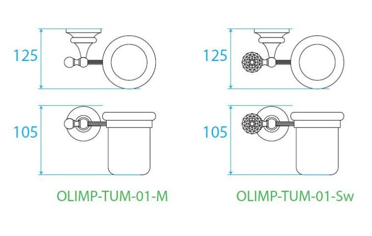 Держатель стакана подвесной Cezares OLIMP-TUM-02-Sw
