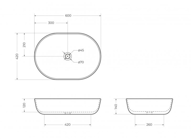 Столешница из МДФ 98x50x1,6 Cezares 55835