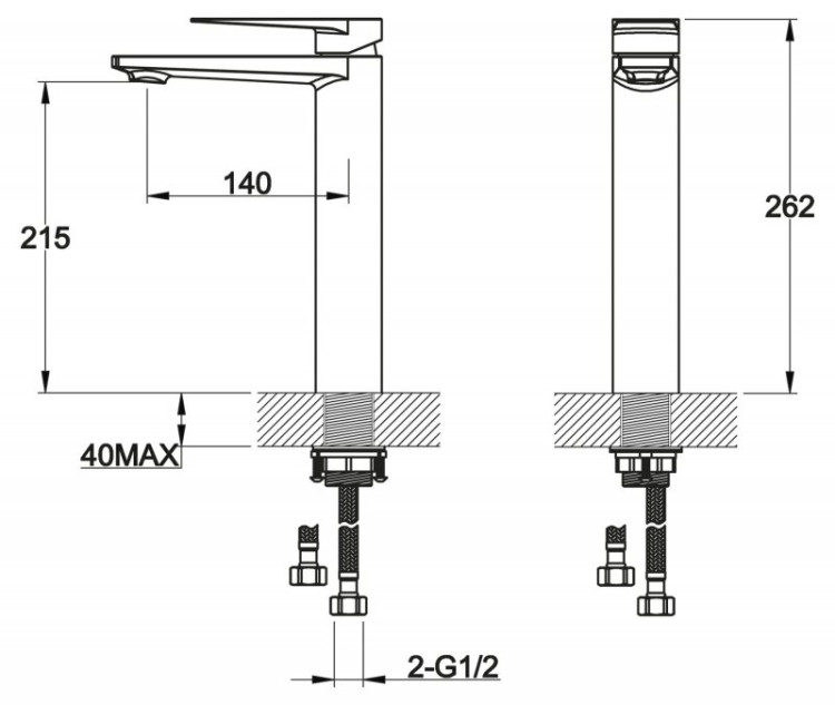 Смеситель для накладной раковины BelBagno CAR-LMC-CRM