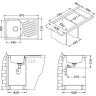 Мойка ELEGANT 30 SAT 90 FI 810X510 в комплекте с сифоном 1130551,