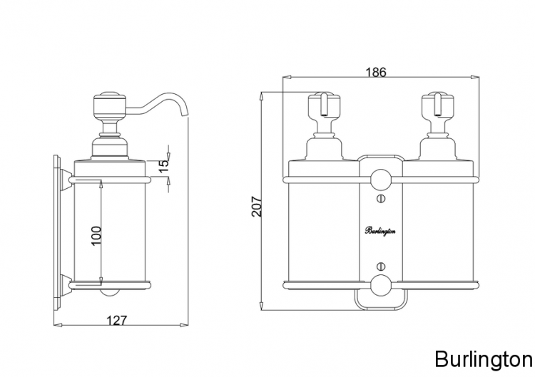 Дозатор для жидкого мыла, двойной [A20 CHR]