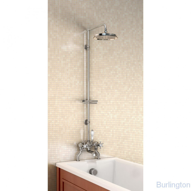 Душевая стойка со смесителем, верхняя лейка 236мм [H185-BI]