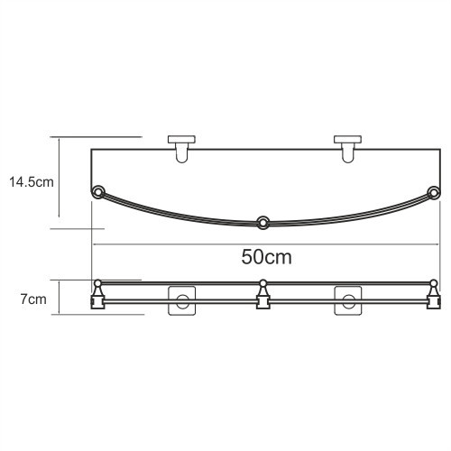 WasserKRAFT Dill K-3944 Полка стеклянная с бортиком