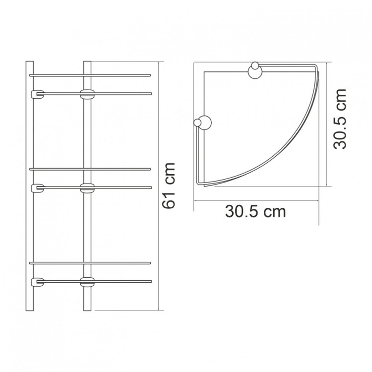 WasserKRAFT K-3133WHITE Полка стеклянная тройная