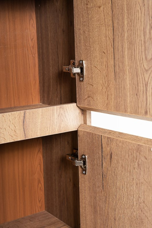 Шкаф подвесной с двумя распашными дверцами с доводчиками, с двумя полками, левосторонний, 330x300x1600 BelBagno KRAFT-1600-2A-SC-RT-L