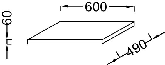Столешница 60 см, без отверстия, темный камень, меламин с эффектом ламинации Jacob Delafon TERRACE EB1192-N06