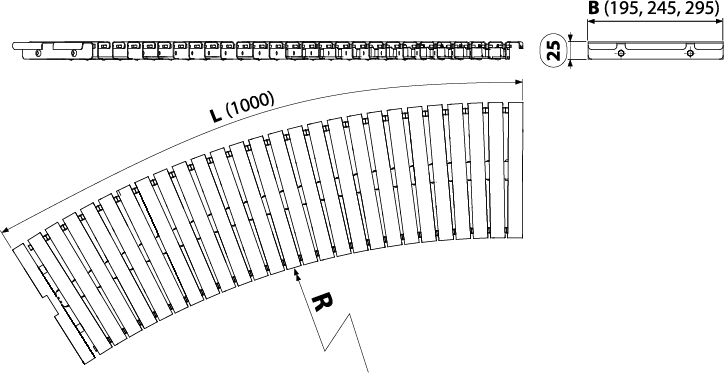 Решетка для бассейна радиальная без антискользящей поверхности Alcadrain AP1-R