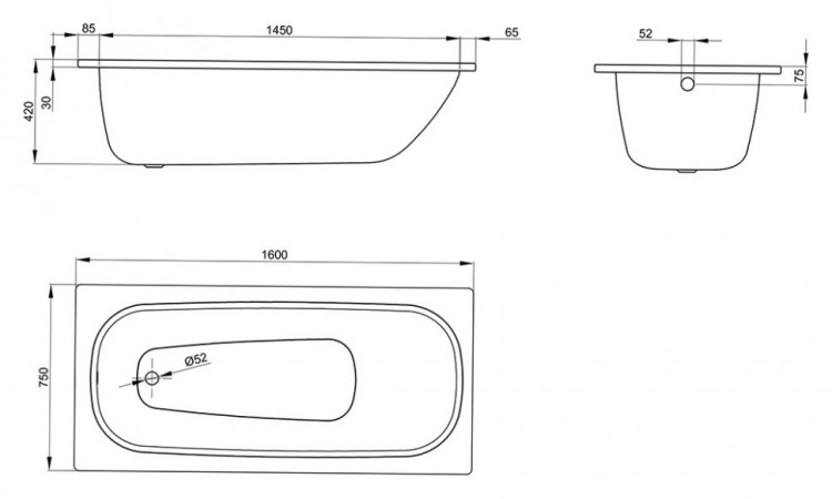 Стальная ванна Bette Form 160x75
