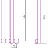Отопительный радиатор Сунержа Эстет-0 EU50 правый 500х180 4 секции Шампань