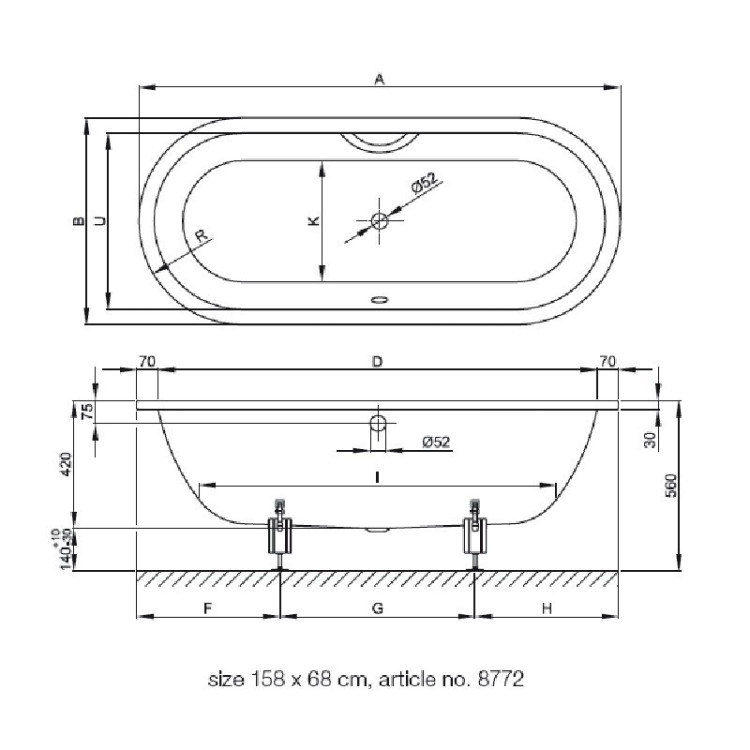Стальная ванна Bette Starlet Flair Oval 160х65 2540-000 AR Plus