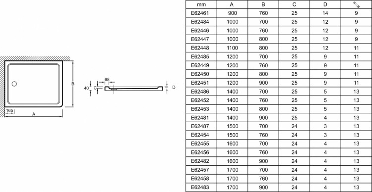 Душевой поддон 100 x 70 см Jacob Delafon FLIGHT E62484-00