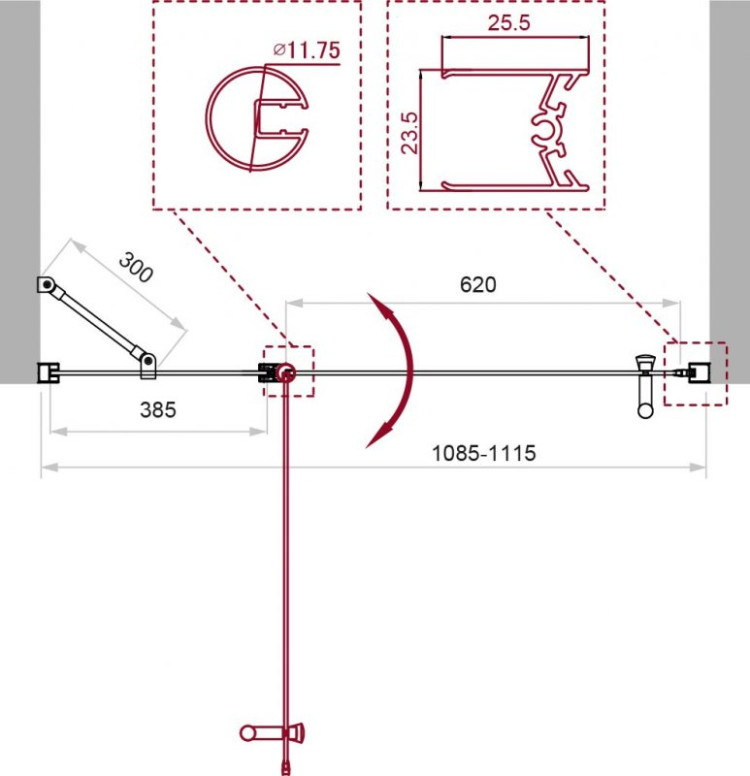 Душевая дверь в нишу BELBAGNO UNO-B-12 BelBagno UNO-B-12-30+70-C-Cr