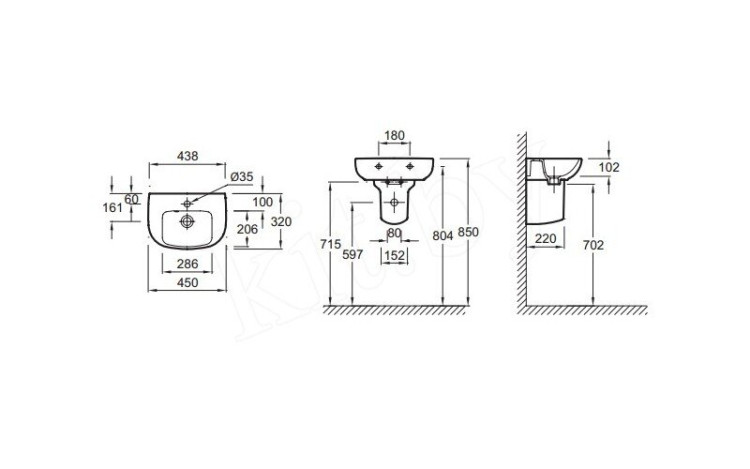 Раковина Jacob Delafon Odeon Up 45 E4760-00