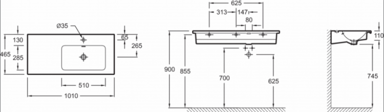 Раковина Jacob Delafon Vox 100 EXAC112-00