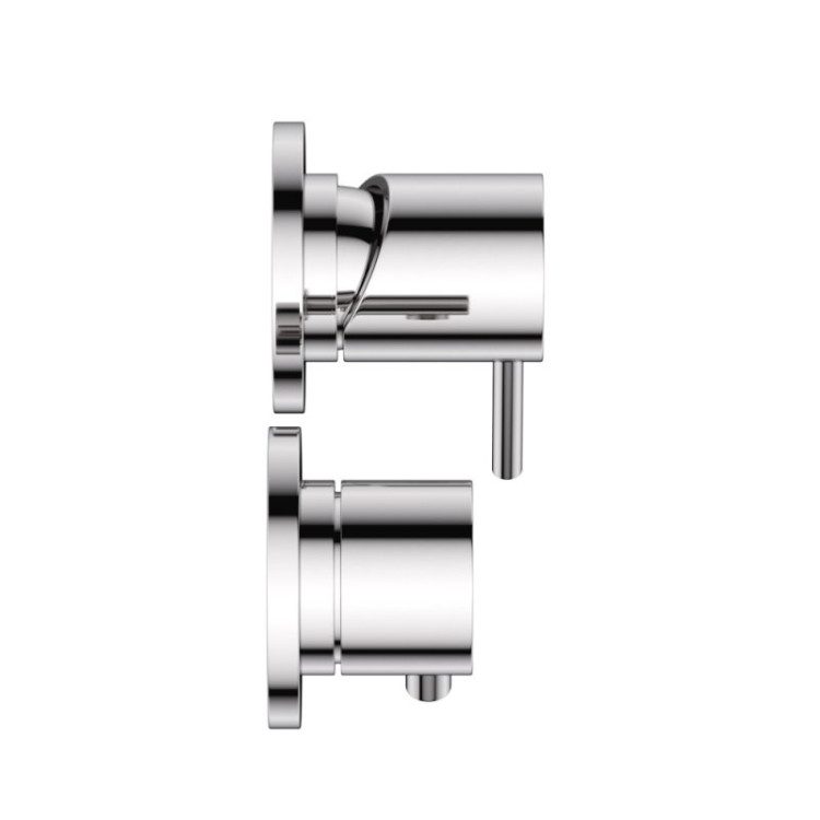 Встраиваемый однорычажный смеситель на 3 выхода с тонкой ручкой Cezares LEAF-VDIM3-L-SS