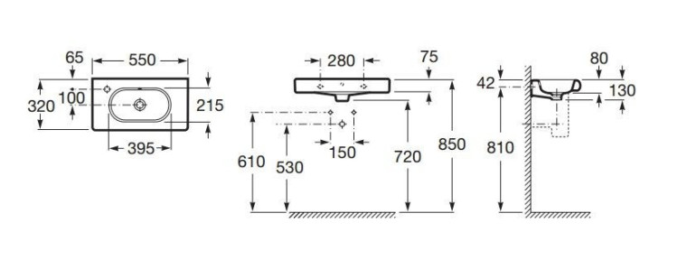 Раковина Roca Meridian 55 N 32724Z000 L