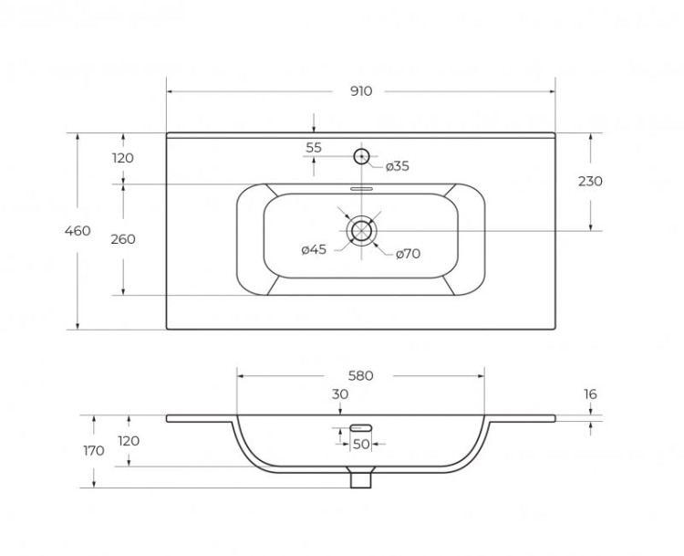 Керамическая раковина Cezares CZR-8073-120