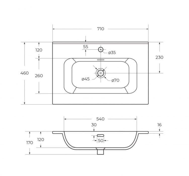 Керамическая раковина Cezares CZR-8073-120