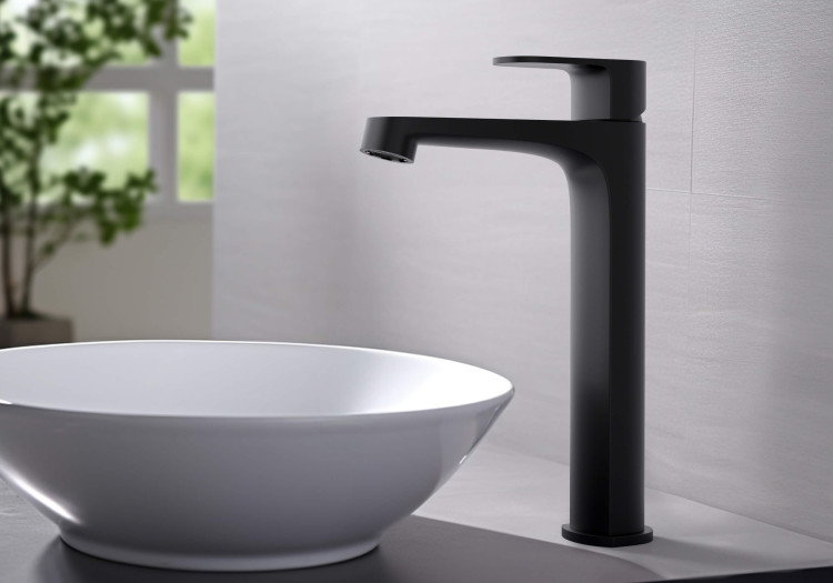 Смеситель для раковины 240, без донного клапана Aquatek, матовый черный AQ1204MB ОБЕРОН