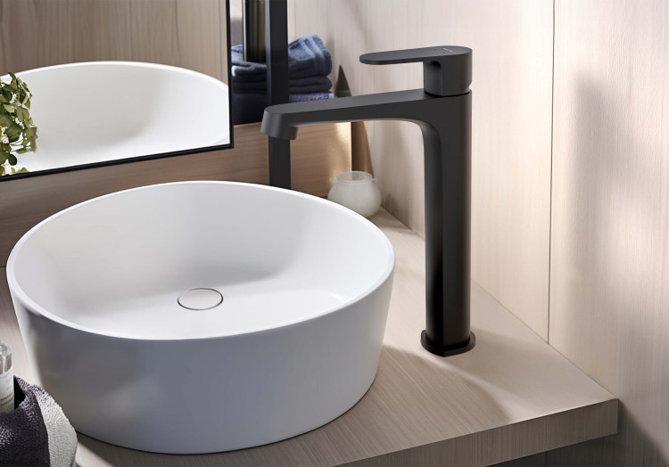 Смеситель для раковины 240, без донного клапана Aquatek, матовый черный AQ1204MB ОБЕРОН