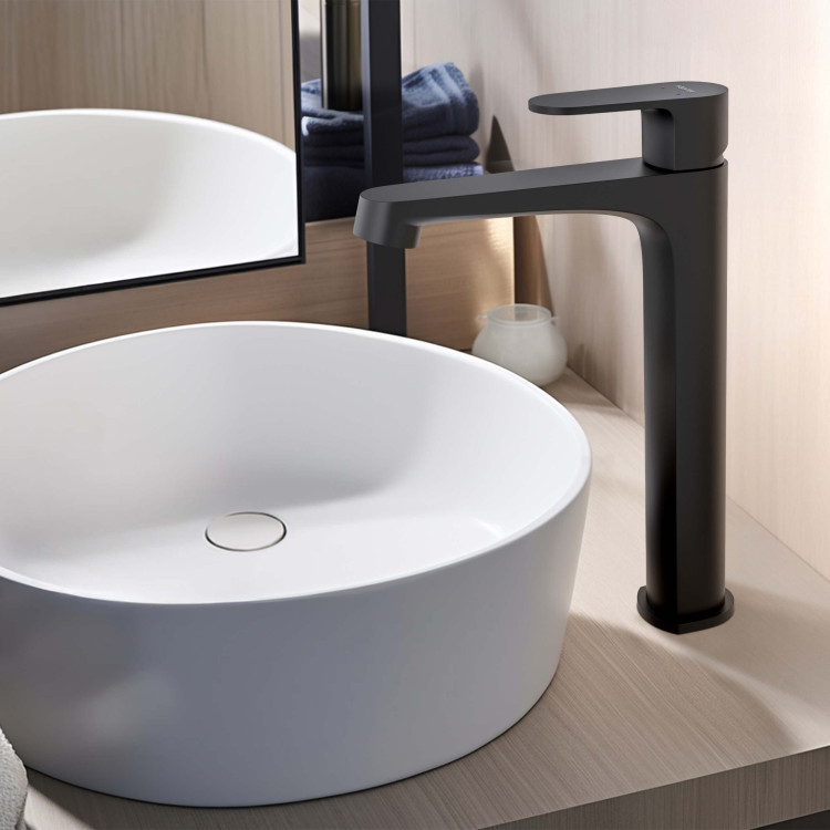 Смеситель для раковины 240, без донного клапана Aquatek, матовый черный AQ1204MB ОБЕРОН