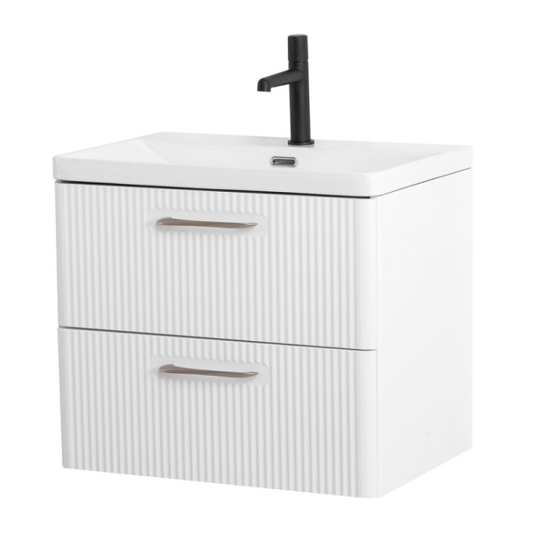 База под раковину подвесная с двумя выкатными ящиками 606x423x500 BelBagno DUE-600-2C-SO-NOCE-P