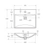 База под раковину подвесная с двумя выкатными ящиками 606x423x500 BelBagno DUE-600-2C-SO-NOCE-P