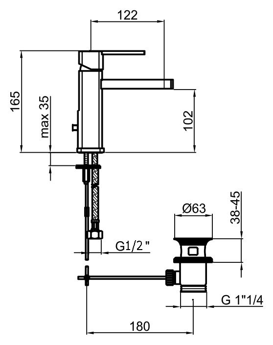 Смеситель для раковины Webert Azeta New AA830102