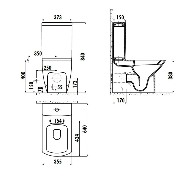CREAVIT THOR Унитаз к стене