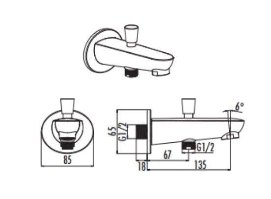 CREAVIT Излив для смесителя скрытого монтажа