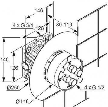 Скрытая часть для смесителя Kludi Flexx Boxx 88011