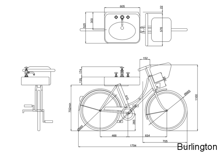 Велосипед Pashley с раковиной 600мм