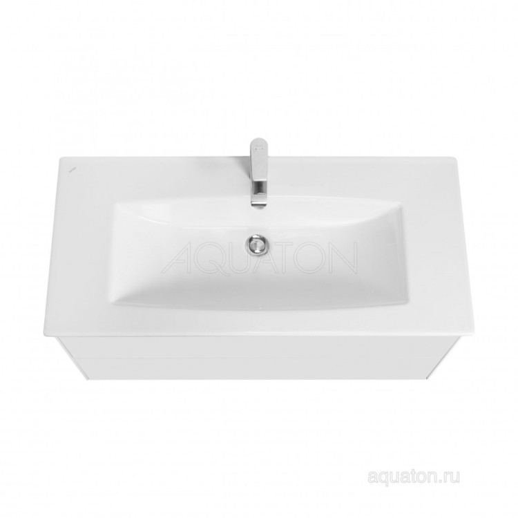 Тумба под раковину AQUATON Сохо 100 белый глянец 1A258201AJ010