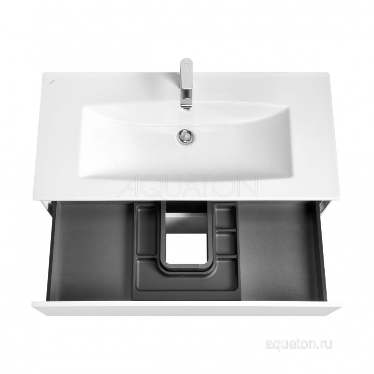 Тумба под раковину AQUATON Сохо 100 белый глянец 1A258201AJ010