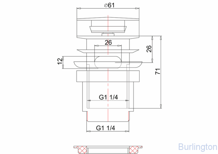 Нажимная кнопка слива Click-Clack для раковины [W11]