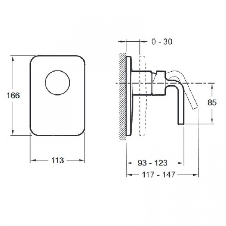Смеситель для душа Jacob Delafon Purist E98709-CP