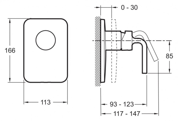 Смеситель для душа Jacob Delafon Purist E98709-CP