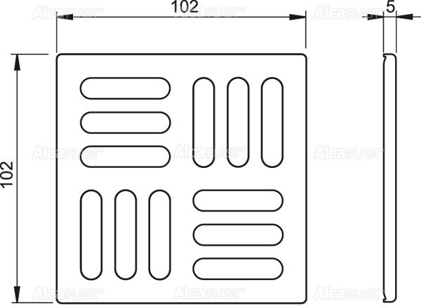 Pешетка 102×102 мм нержавеющая сталь Alcadrain MPV004