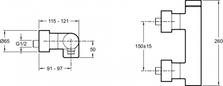 Настенный однорычажный смеситель, титан Jacob Delafon COMPOSED E73091-TT