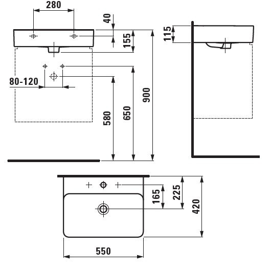 Раковина Laufen Val 55 8.1028.2