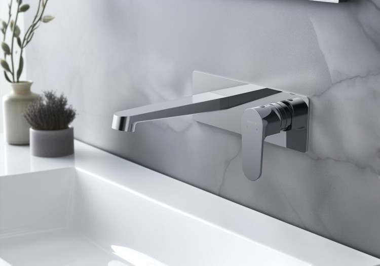 Смеситель для раковины настенный (внешняя и скрытая часть) Aquatek AQ1213CR ОБЕРОН