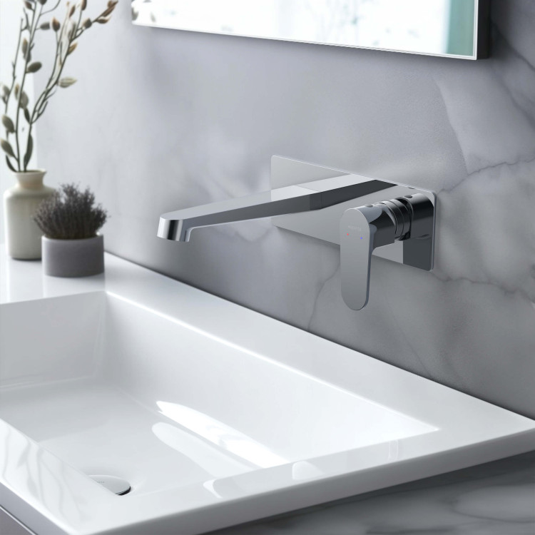 Смеситель для раковины настенный (внешняя и скрытая часть) Aquatek AQ1213CR ОБЕРОН