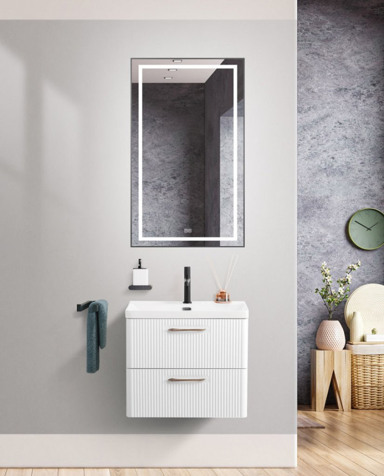 База под раковину подвесная с двумя выкатными ящиками 606x423x500 BelBagno DUE-600-2C-SO-RN-P
