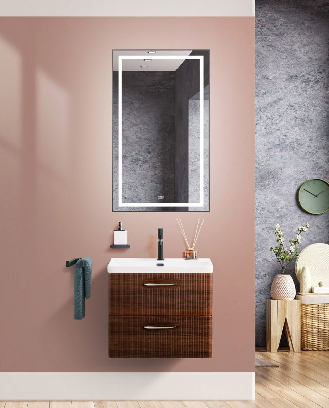 База под раковину подвесная с двумя выкатными ящиками 606x423x500 BelBagno DUE-600-2C-SO-RN-P