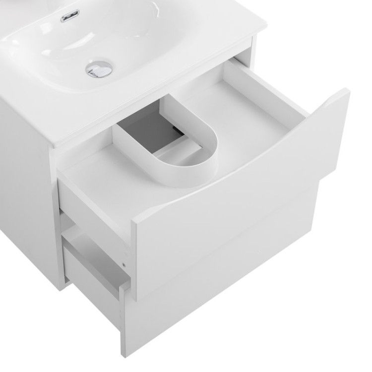 База под раковину подвесная с двумя выкатными ящиками BelBagno MARINO-CER-N-600-2C-SO-BL-P
