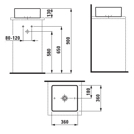 Раковина-чаша Laufen Living Square 36 8.1143.3