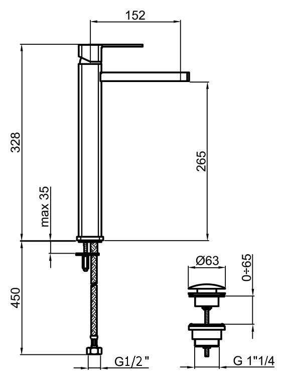 Смеситель для раковины Webert Azeta New AA830402