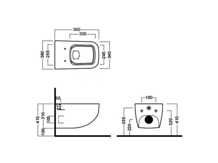 Унитаз подвесной безободковый HATRIA NEXT Y1F1