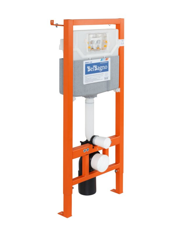 Инсталляция для подвесного унитаза с кнопкой BelBagno BB001-120/BB005-PR-CHROME