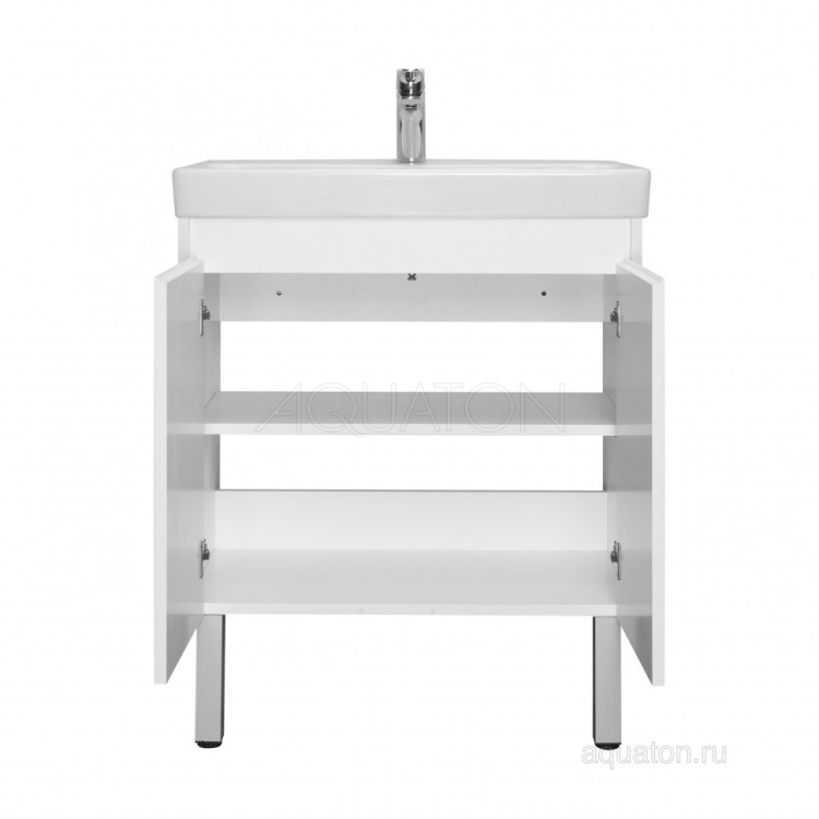 Тумба под раковину AQUATON Сканди Doors 70 белый глянец, белый матовый, 1A278901SD010